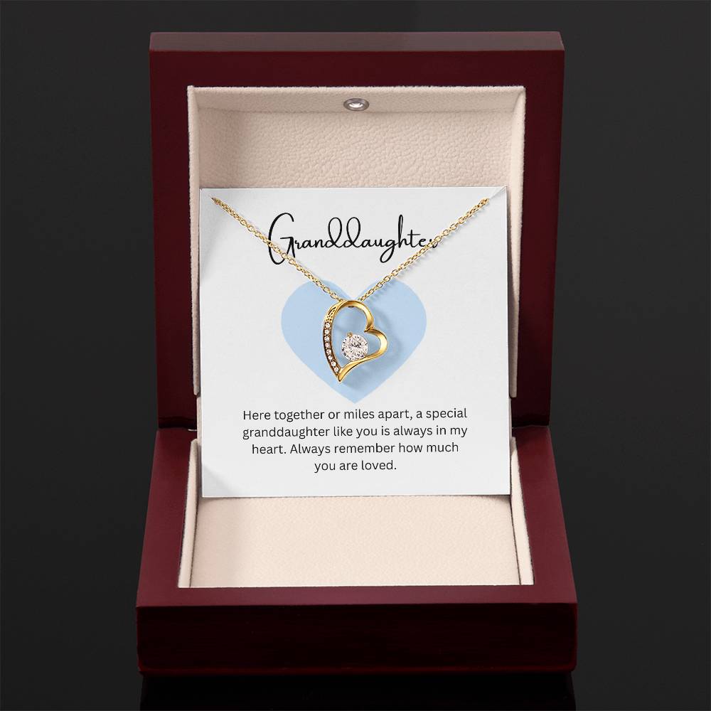 To My Beautiful Granddaughter  – “To One of Life's Most Beautiful Chapters” Forever Love Necklace