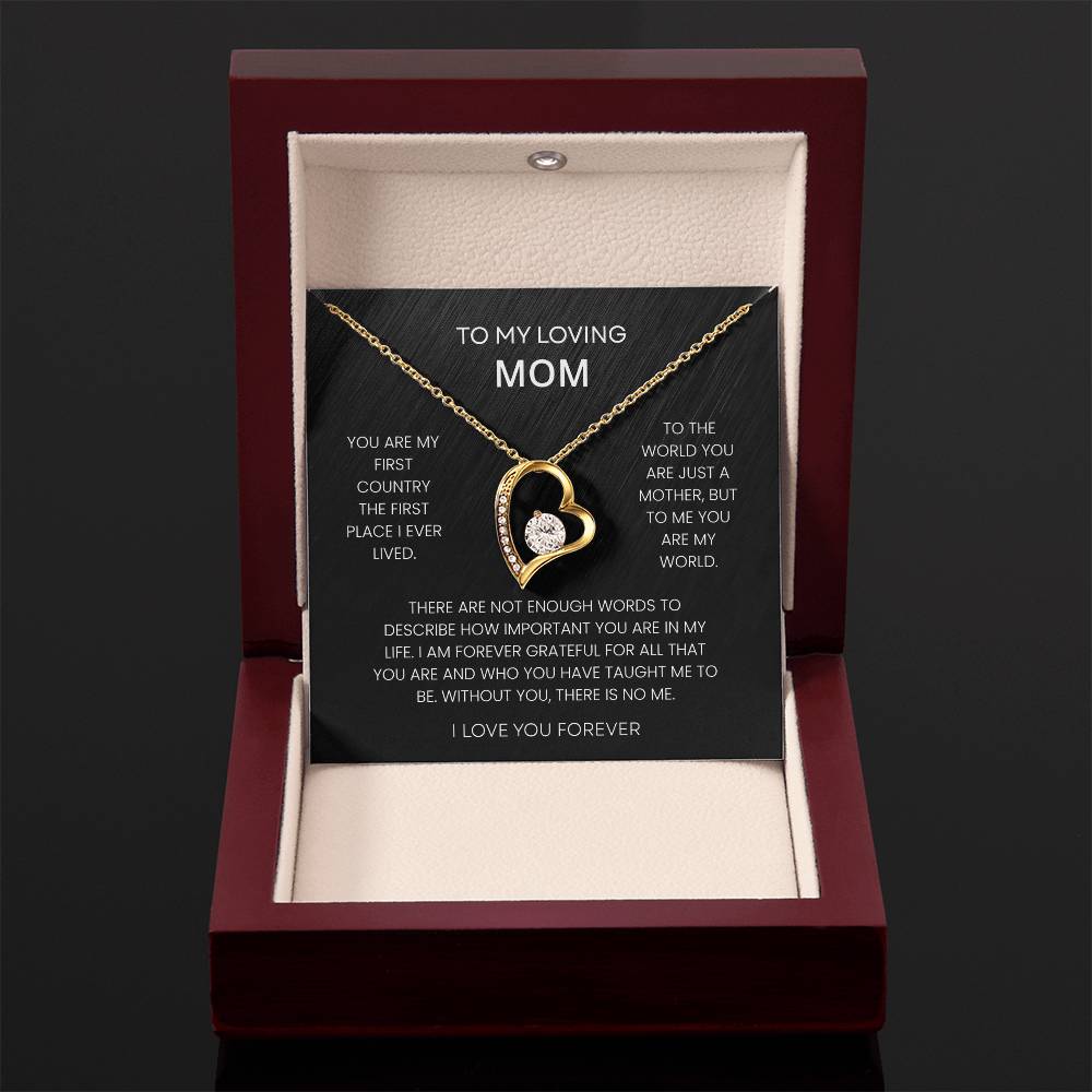 To My Loving Mom – "You Are My World" Forever Love Necklace