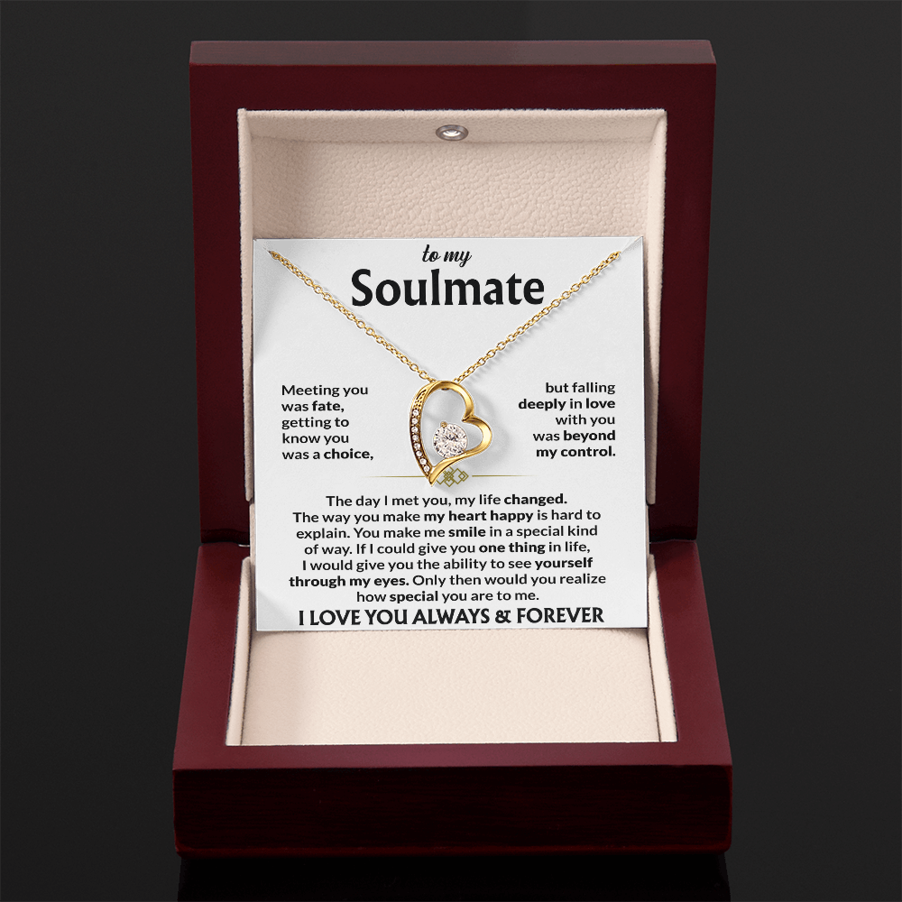 To My Soulmate Heartfelt Gift Necklace