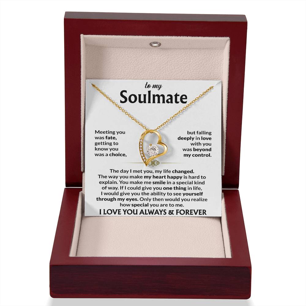 To My Soulmate - "Meeting You Was My Fate" Forever Love Necklace