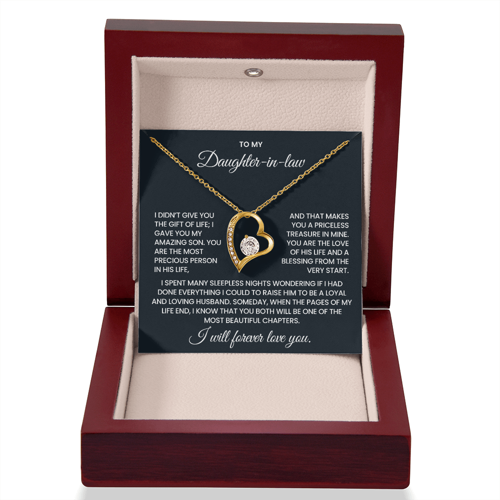To My Daughter-in-law – “A Priceless Treasure” Forever Love Necklace
