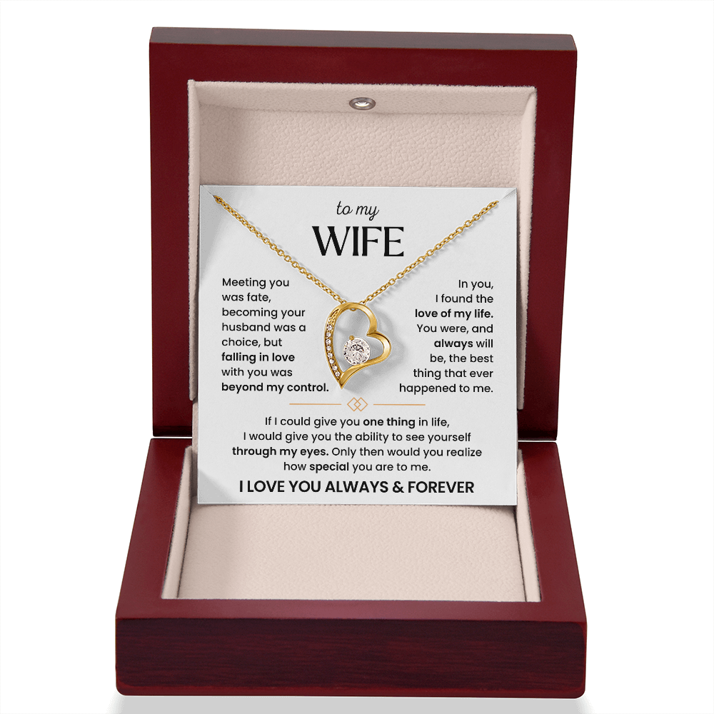 To My Wife – "Meeting you was fate" Forever Love Necklace