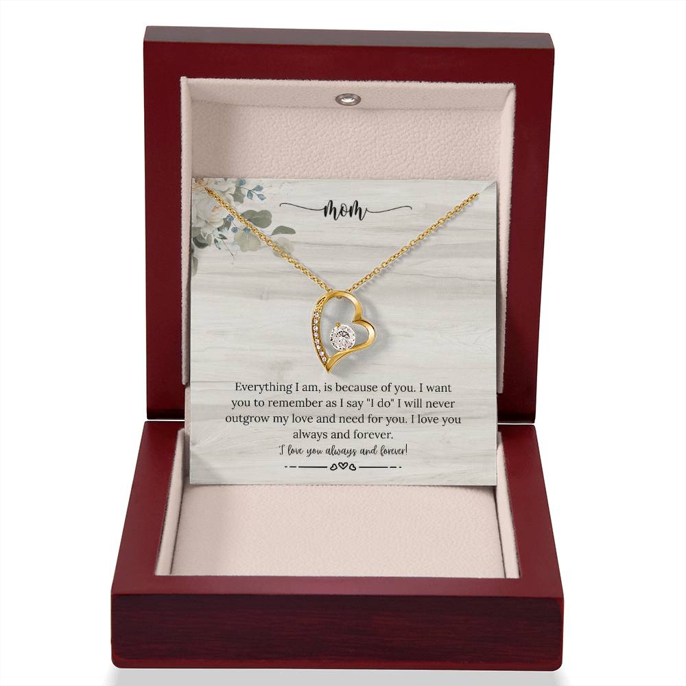 To My Mom - "A Forever Bond on My Wedding Day" Forever Love Necklace