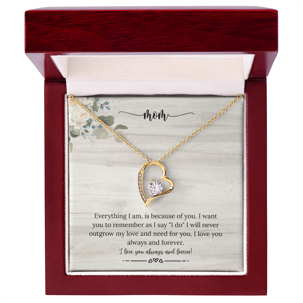 To My Mom - "A Forever Bond on My Wedding Day" Forever Love Necklace