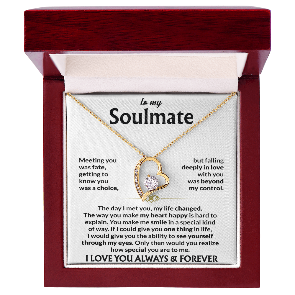 To My Soulmate Heartfelt Gift Necklace