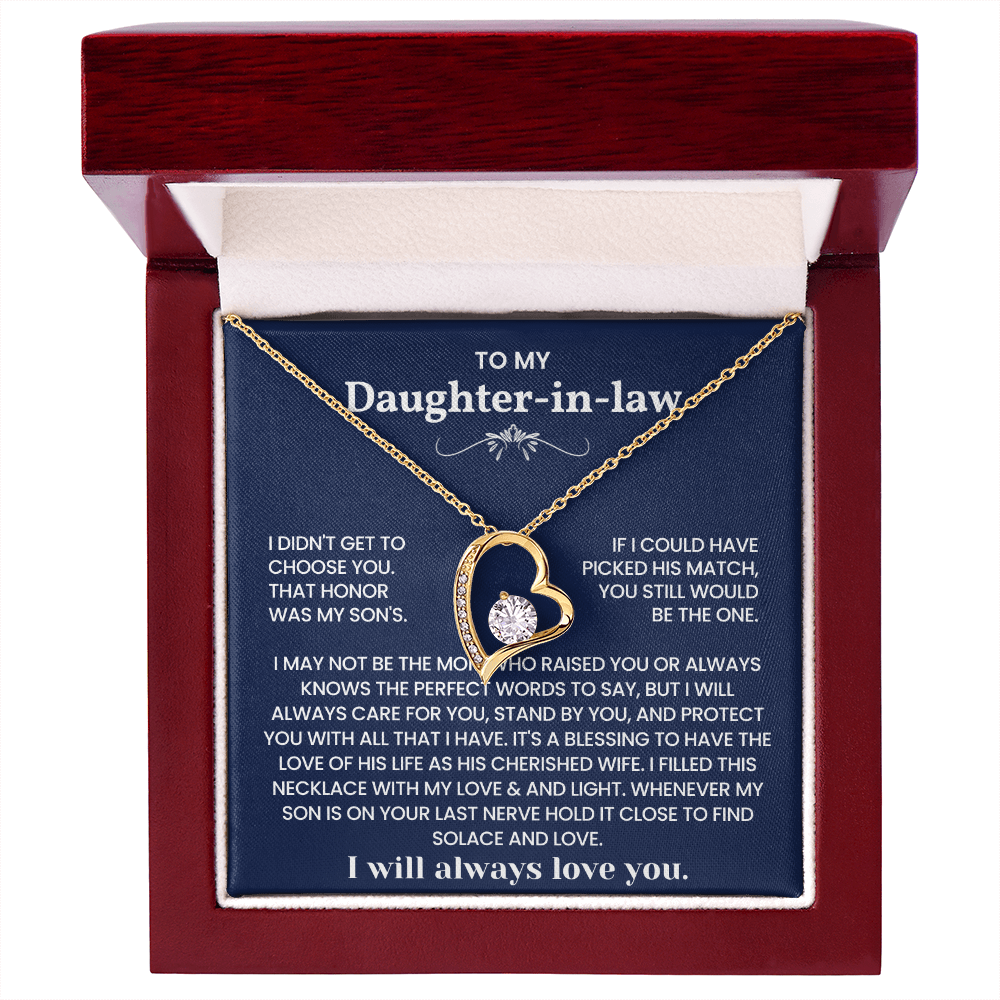 To My Daughter-in-Law – “A Blessing in Our Family” Forever Love Necklace