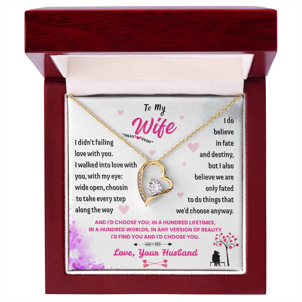 To My Wife - "I'd Choose You" Forever Love Necklace
