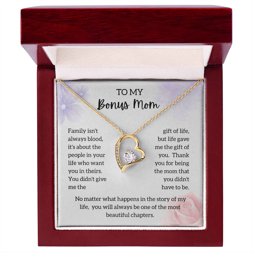 To My Bonus Mom - "My Most Beautiful Chapter" Forever Love Necklace