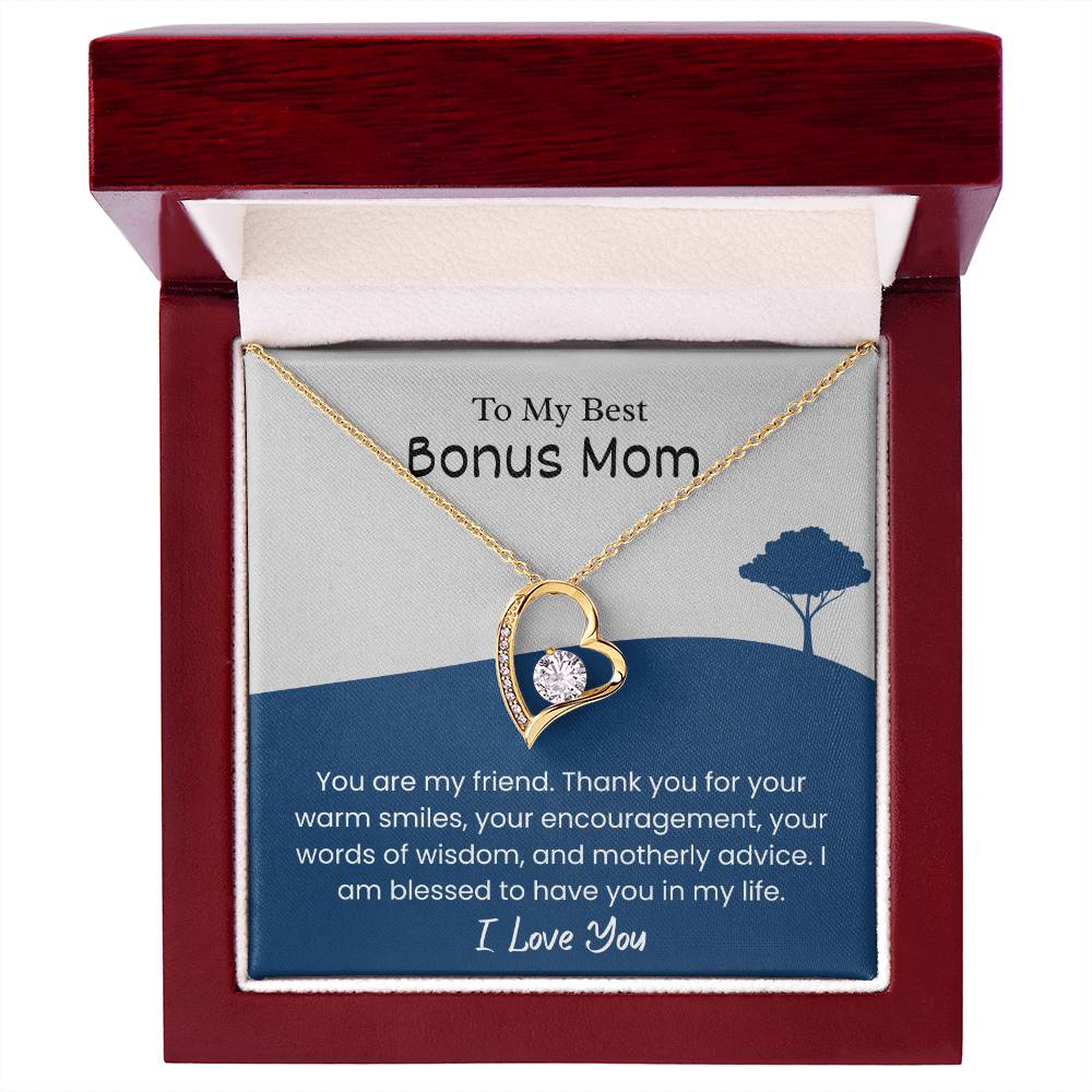 To My Bonus Mom – "Blessed to Have You" Forever Love Necklace
