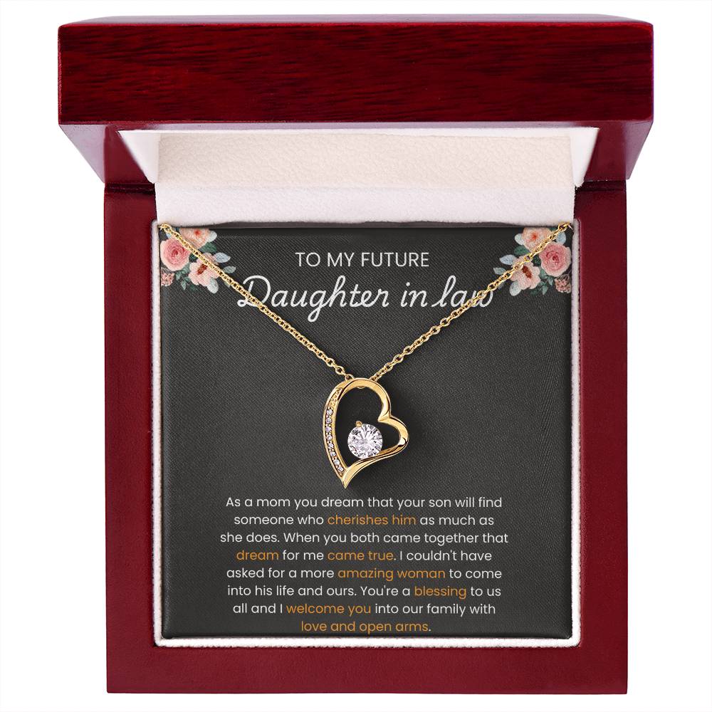 To My Daughter-in-Law – “A Blessing to Our Family” Forever Love Necklace
