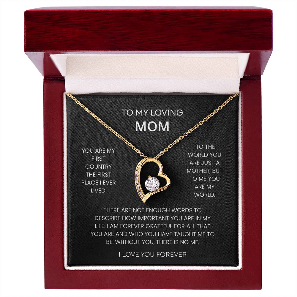 To My Loving Mom – "You Are My World" Forever Love Necklace