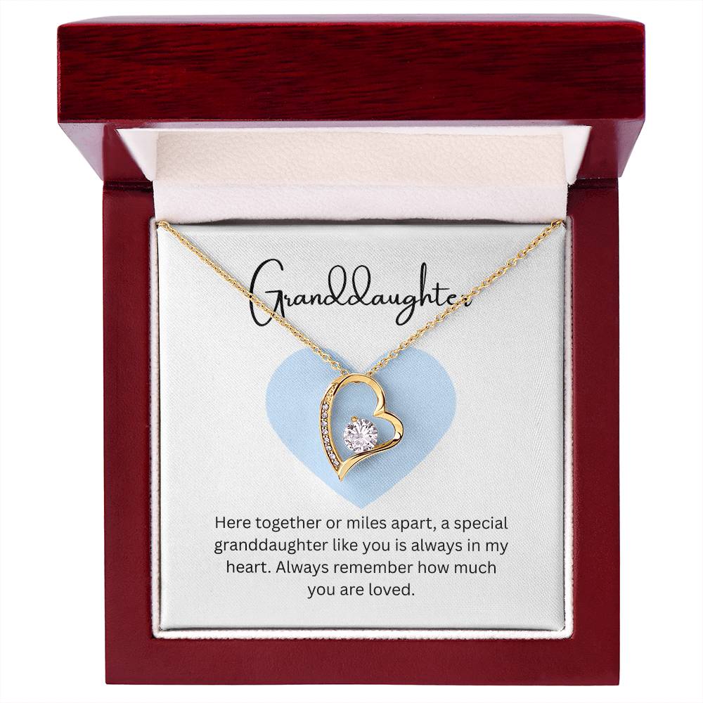 To My Beautiful Granddaughter  – “To One of Life's Most Beautiful Chapters” Forever Love Necklace