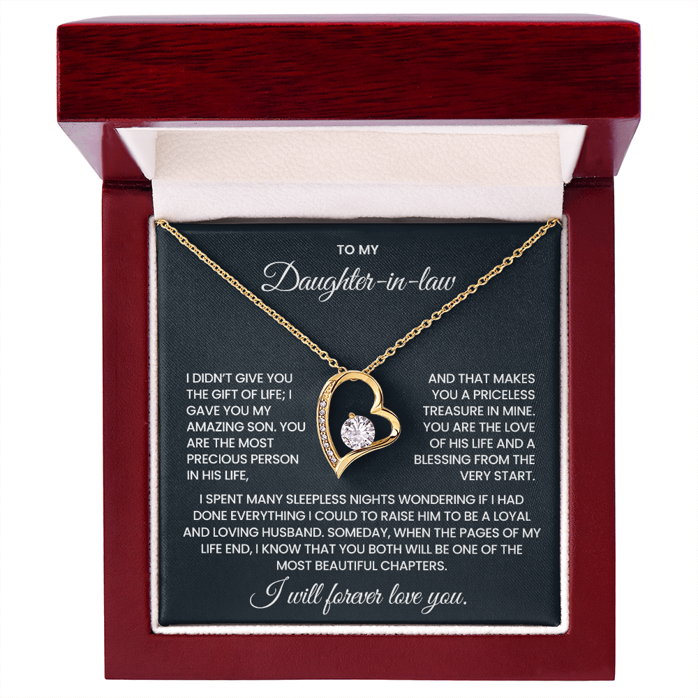 To My Daughter-in-law – “A Priceless Treasure” Forever Love Necklace