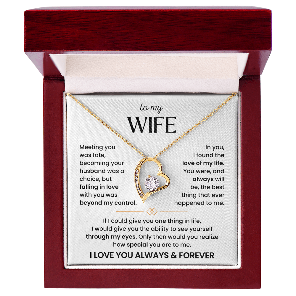 To My Wife – "Meeting you was fate" Forever Love Necklace