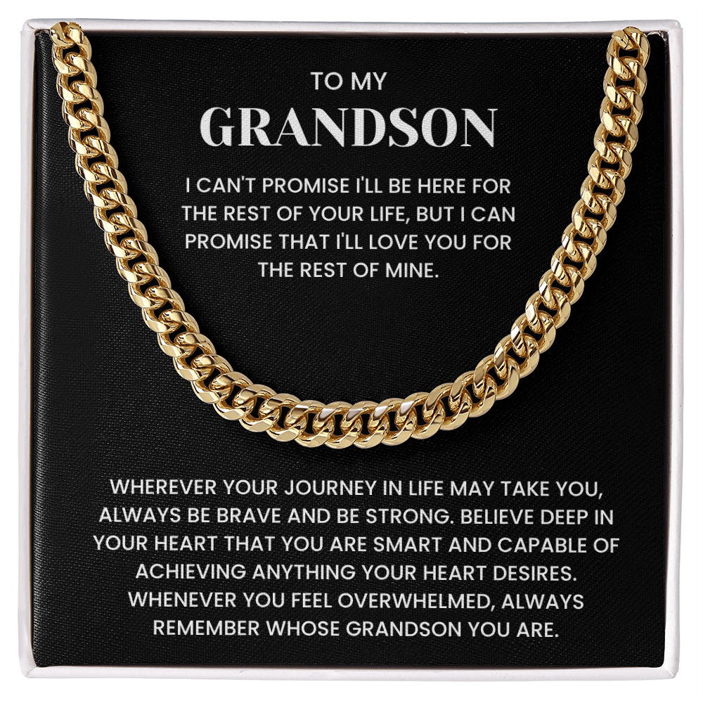 To My Grandson: "Be Brave & Strong" Sentimental Gift Necklace