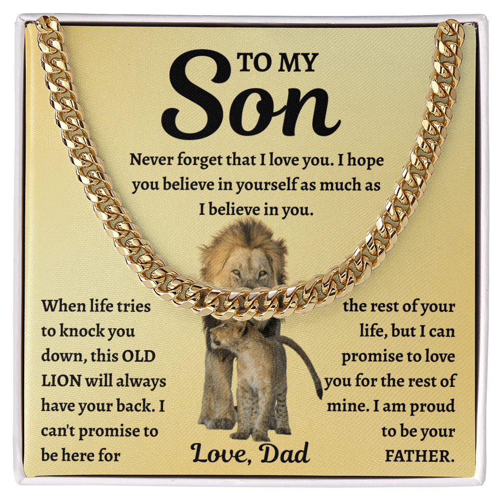 To My Son - "Always Have Your Back" Cuban Link Chain