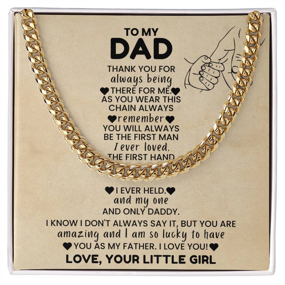 To My Dad - "My First & Forever Hero" Cuban Link Chain