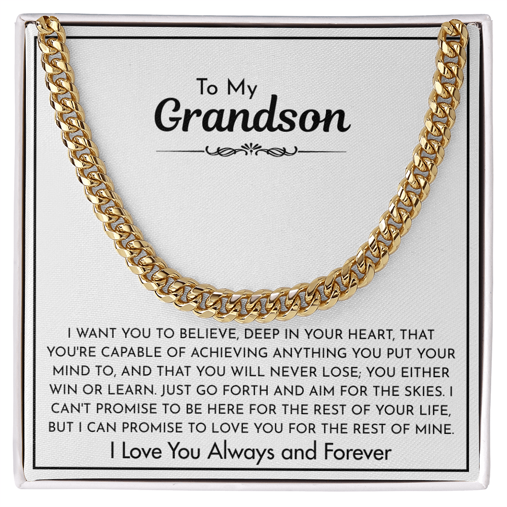 Inspirational Gift for Grandson – You Can Achieve Anything Jewelry