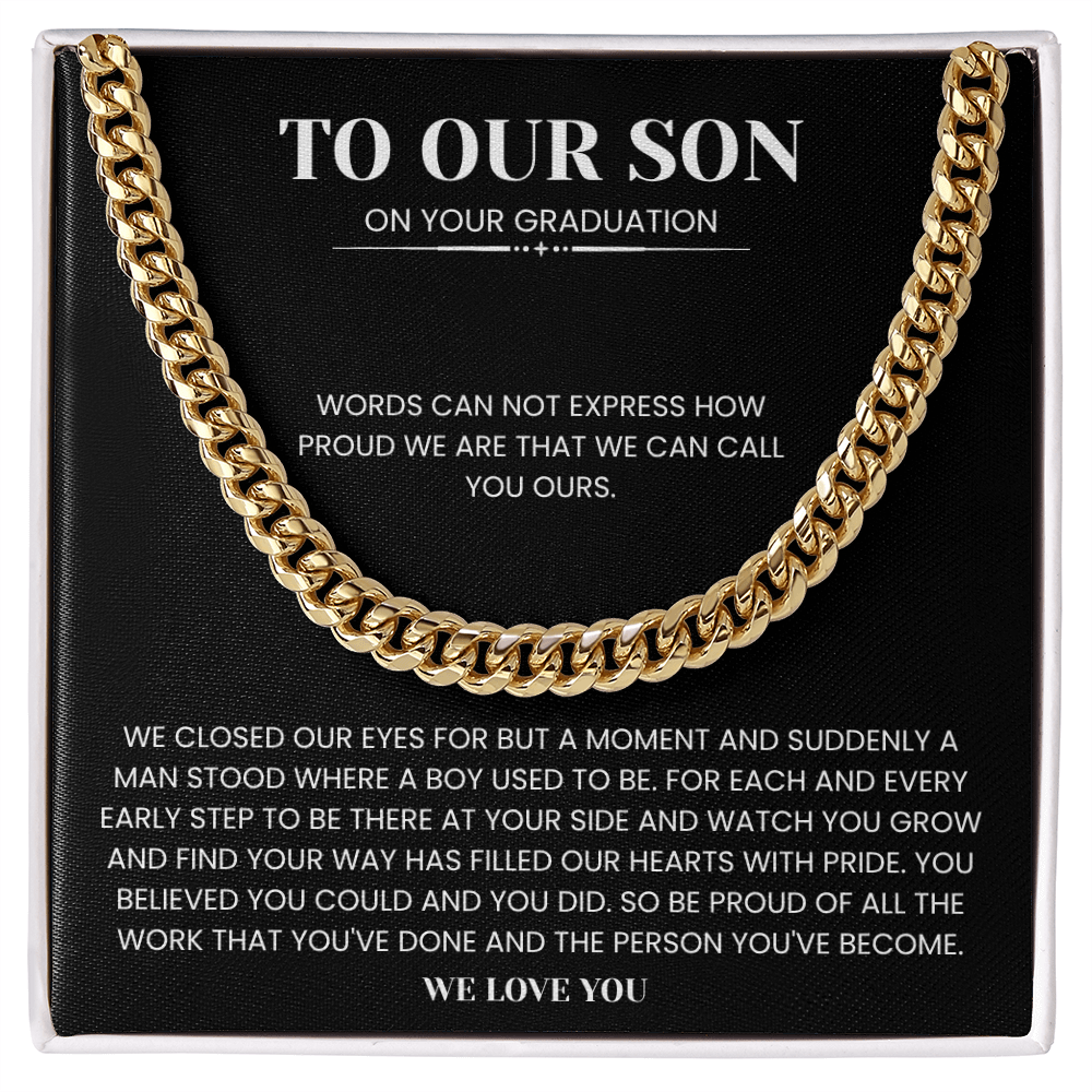 To Our Son - "Proud of the Man You've Become" Heartfelt Gift Jewelry