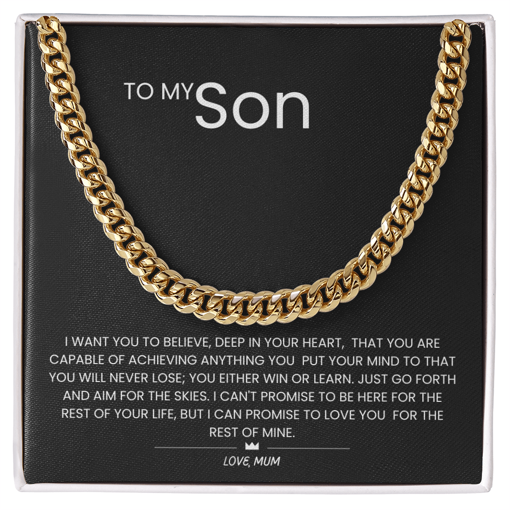 To My Son – “Aim for the Skies” Cuban Link Chain