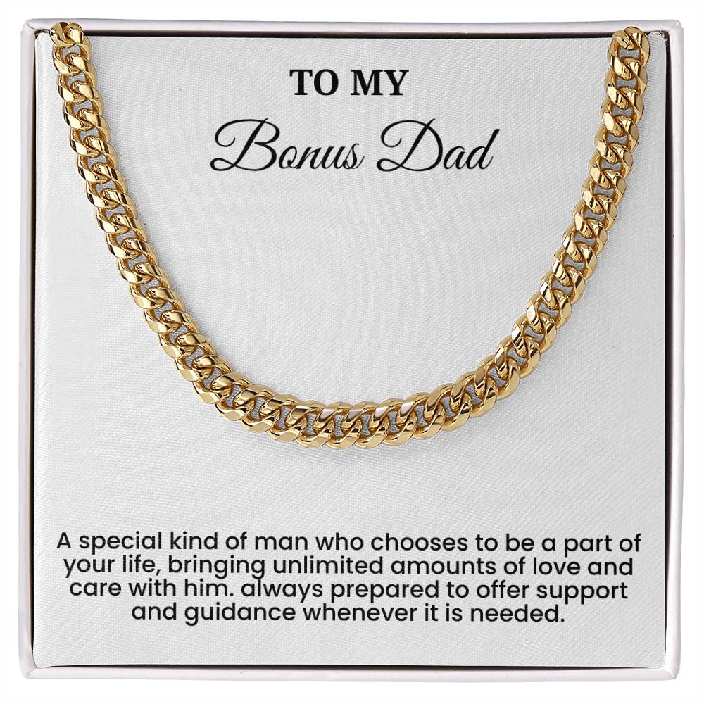 To My Bonus Dad – ''A Special Kind of Man'' Cuban Link Chain