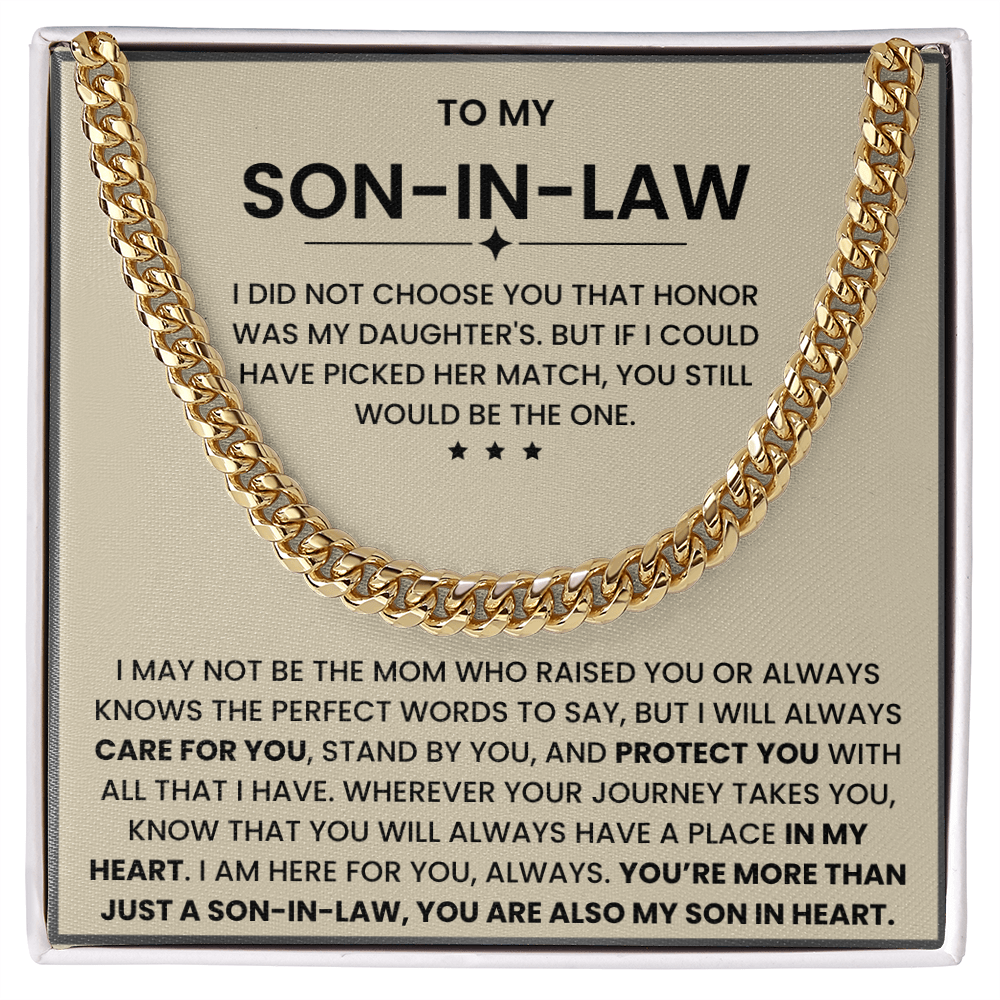 To My Son-in-Law – “Son in My Heart” Cuban Link Chain