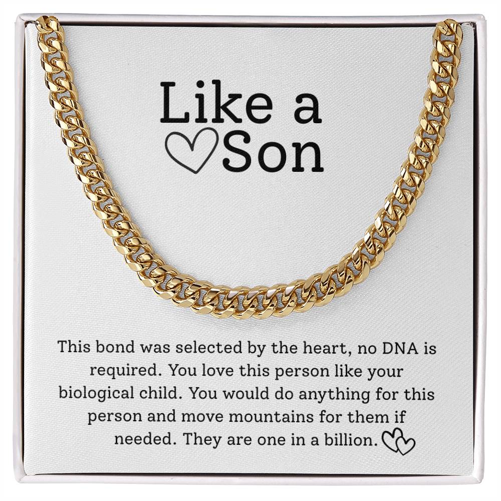To My Bonus Son  – “Selected by the Heart” Cuban Link Chain