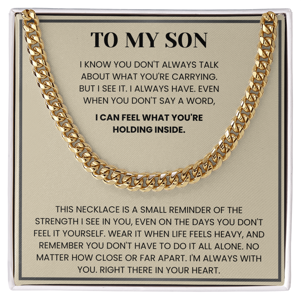 To My Son: Strength in Your Heart Necklace