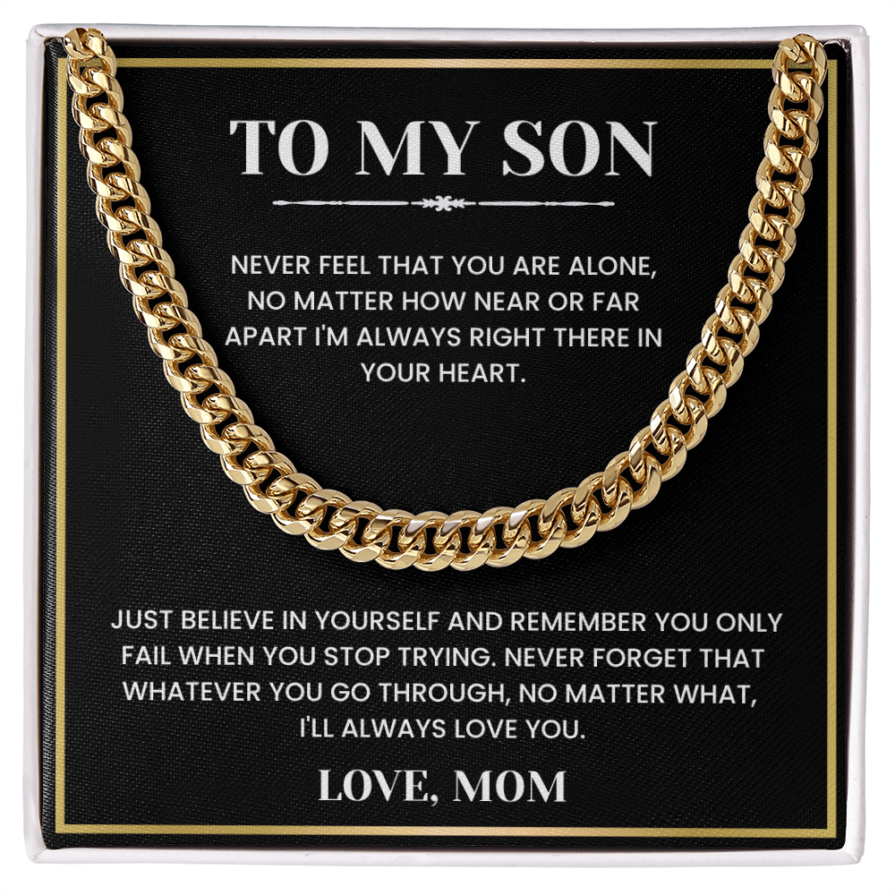 To My Son - "Never Feel That You Are Alone" Heartfelt Jewelry Gift