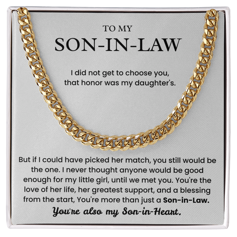 To My Son-in-Law - "My Son-in-Heart" Cuban Link Chain