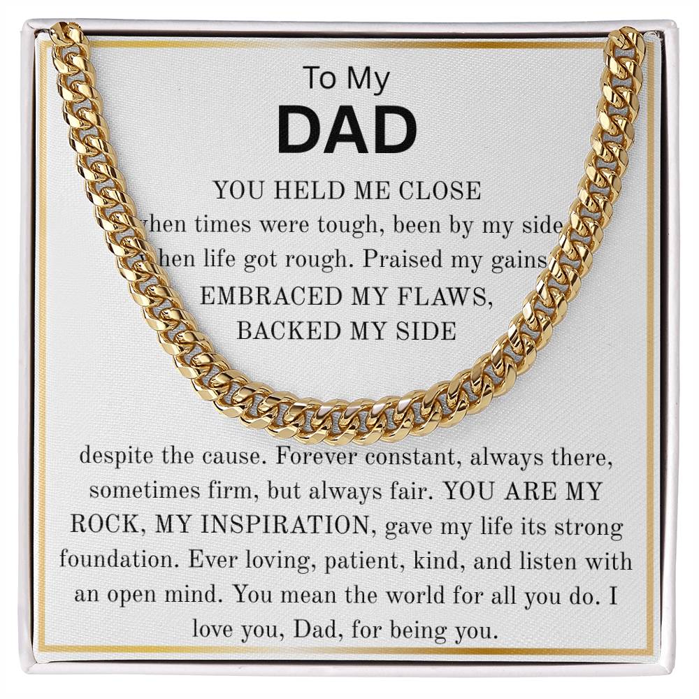 To My Dad - "My Rock, My Inspiration" Cuban Link Chain