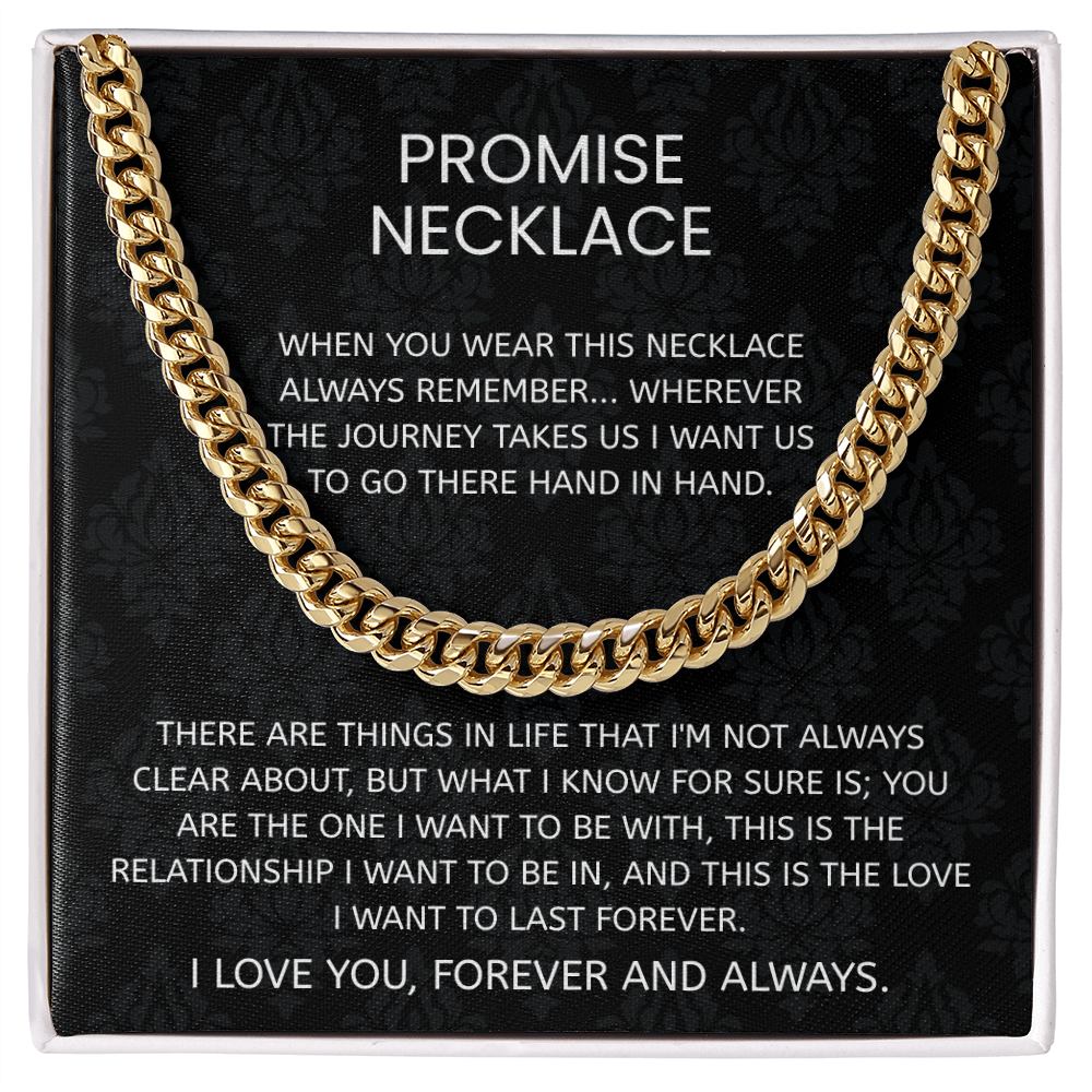 To My Husband – “Hand in Hand Forever” Cuban Link Chain