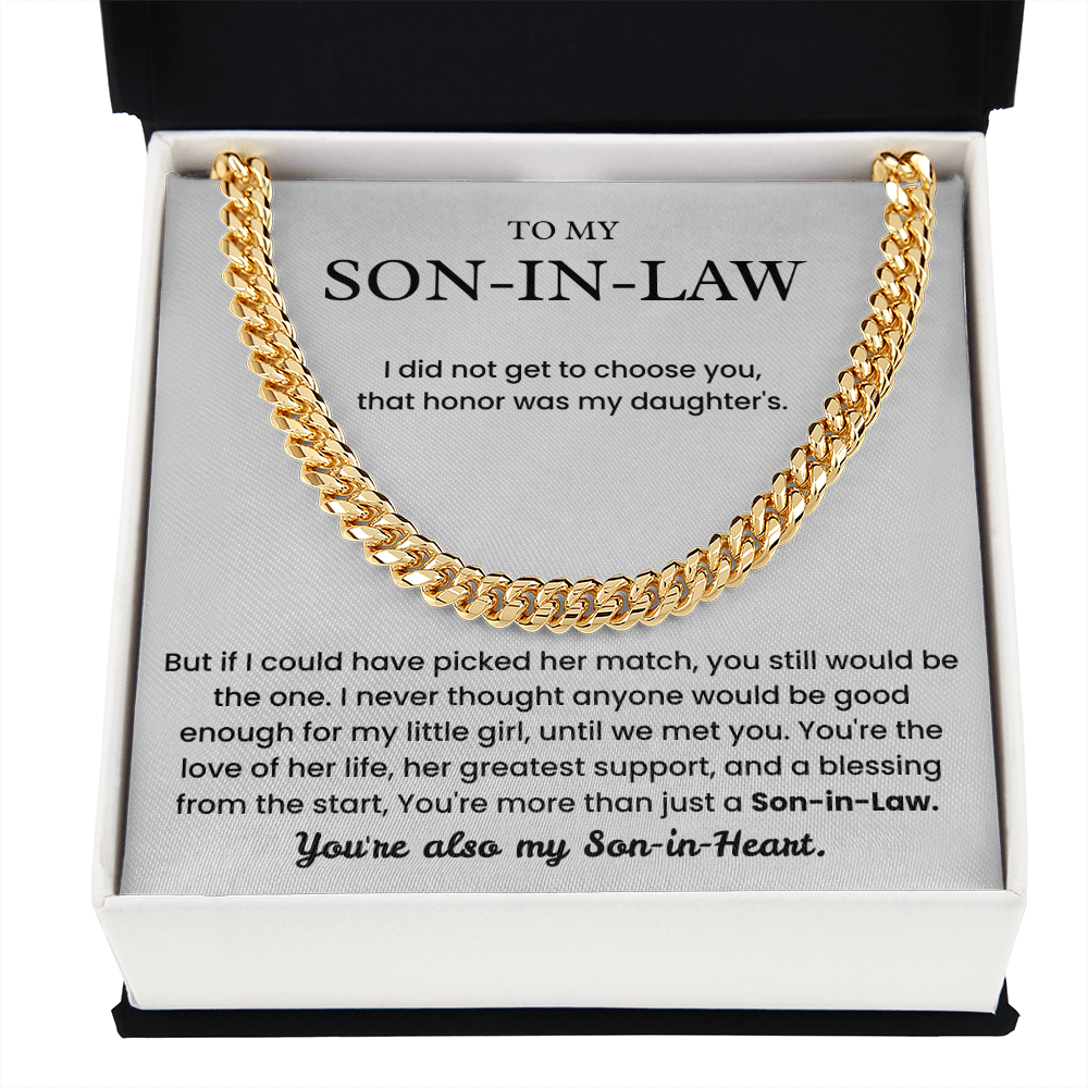 To My Son-in-Law - "My Son-in-Heart" Cuban Link Chain