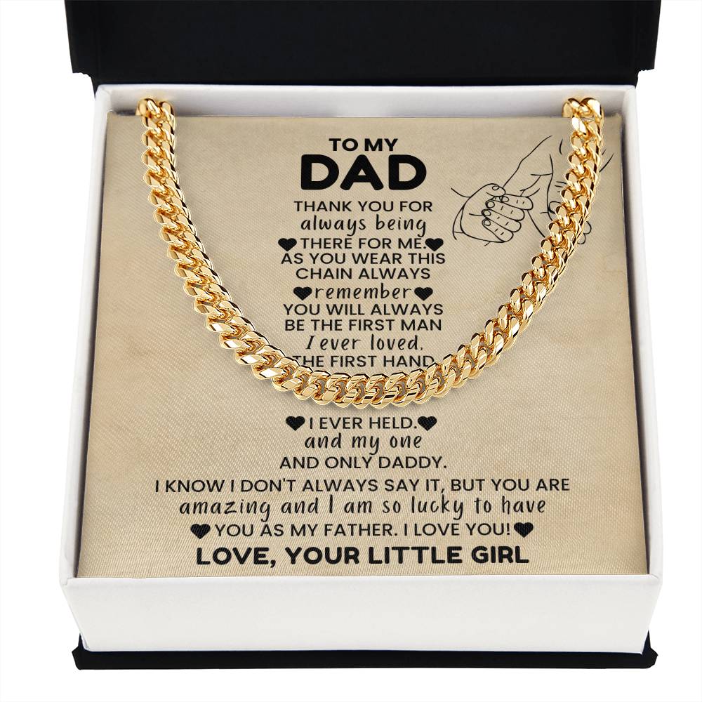 To My Dad - "My First & Forever Hero" Cuban Link Chain