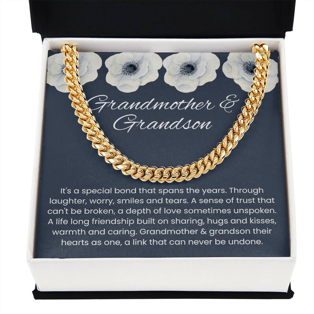 To My Grandson – “Hearts as One” Cuban Link Chain