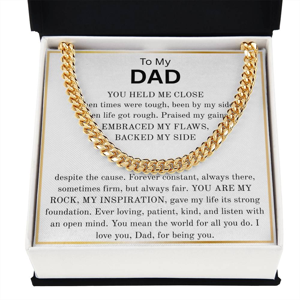 To My Dad - "My Rock, My Inspiration" Cuban Link Chain