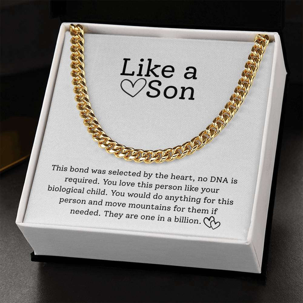 To My Bonus Son  – “Selected by the Heart” Cuban Link Chain