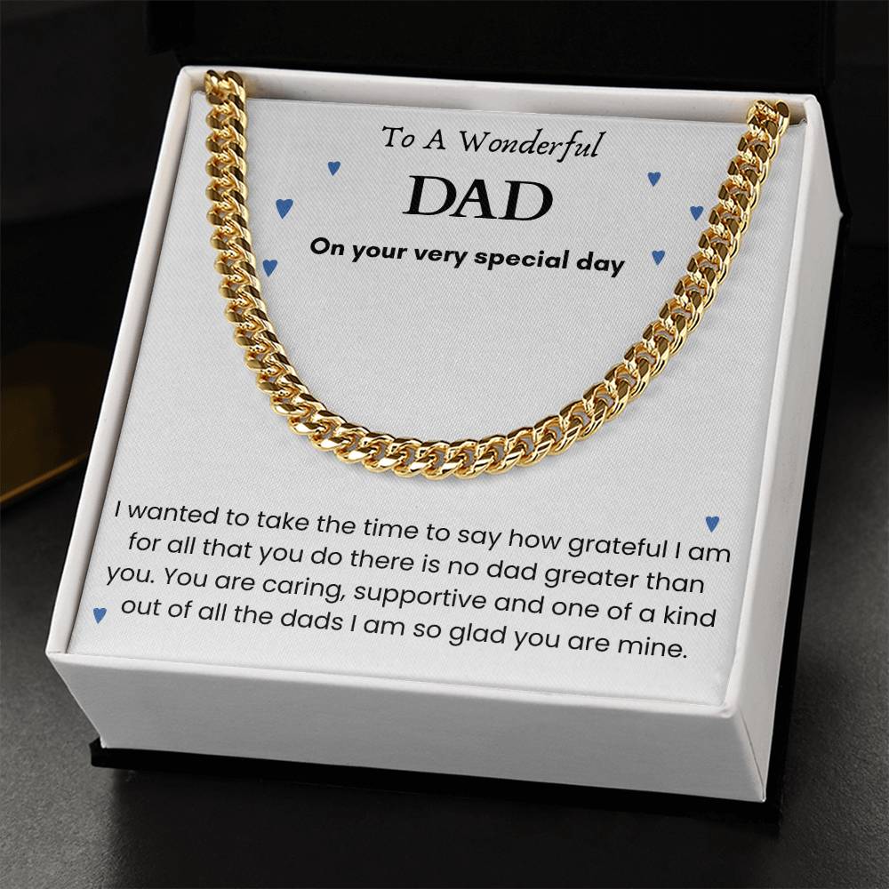 To A Wonderful Dad - "On Your Special Day" Cuban Link Chain
