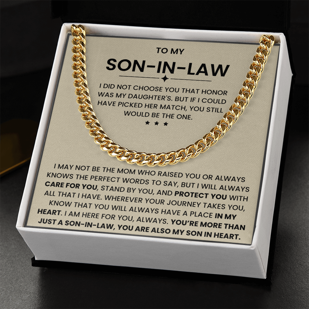 To My Son-in-Law – “Son in My Heart” Cuban Link Chain