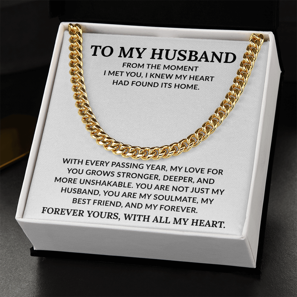 To My Husband: ''Forever Yours'' Cuban Link Chain