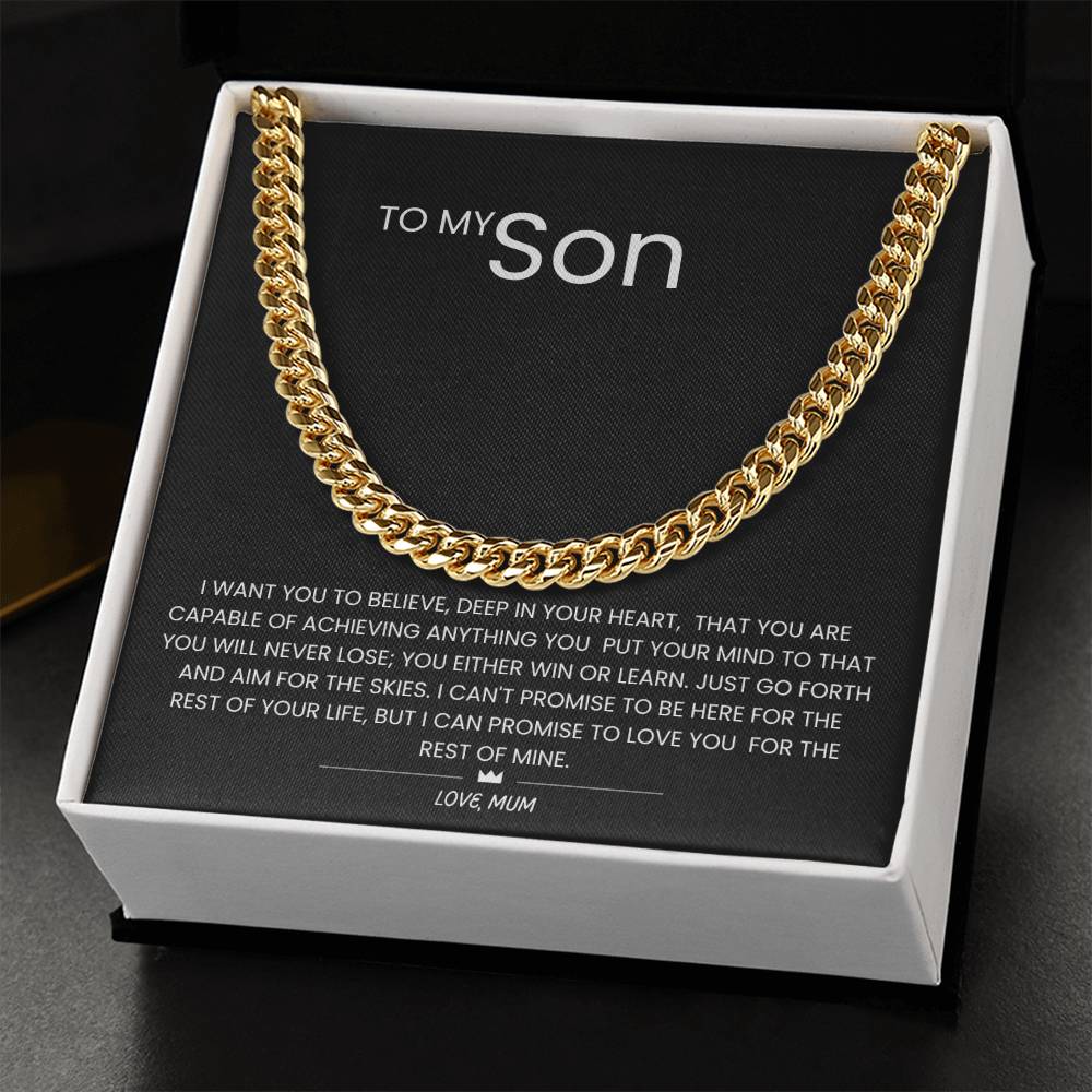 To My Son – “Aim for the Skies” Cuban Link Chain