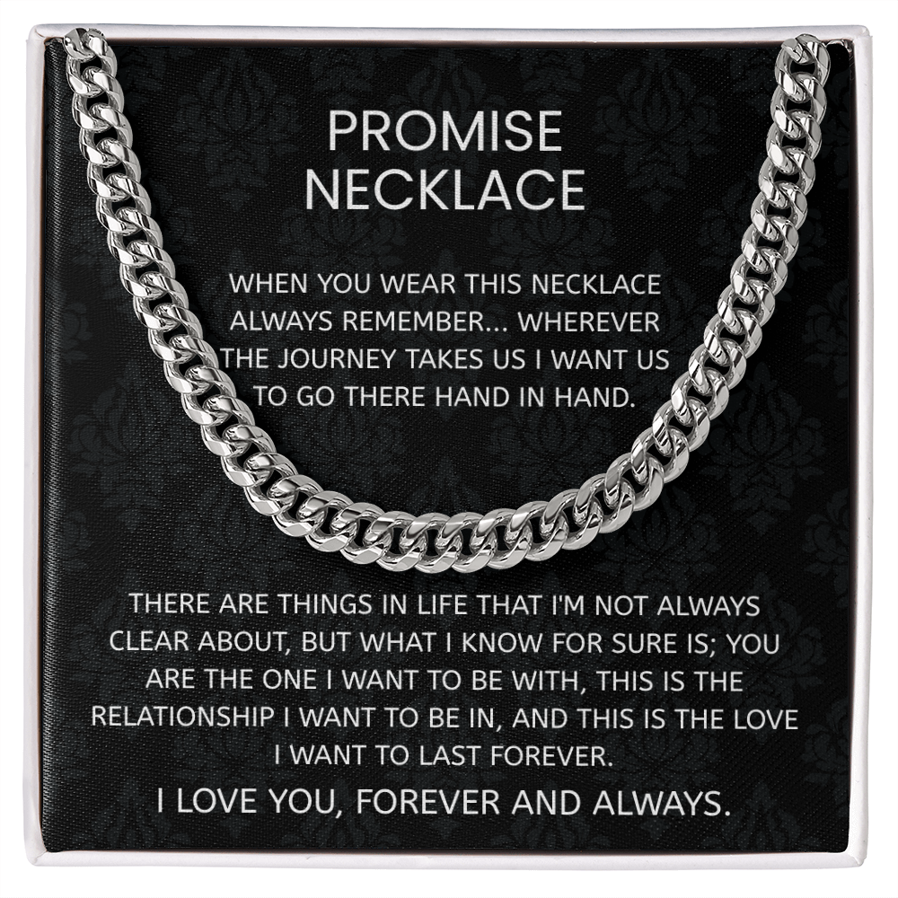 To My Husband – “Hand in Hand Forever” Cuban Link Chain
