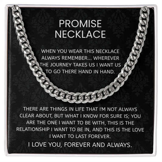 To My Husband – “Hand in Hand Forever” Cuban Link Chain