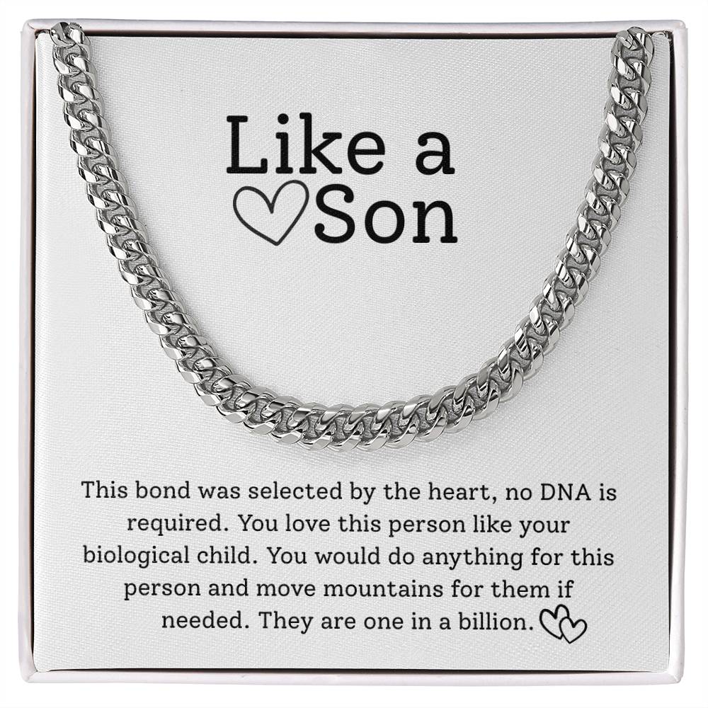 To My Bonus Son  – “Selected by the Heart” Cuban Link Chain