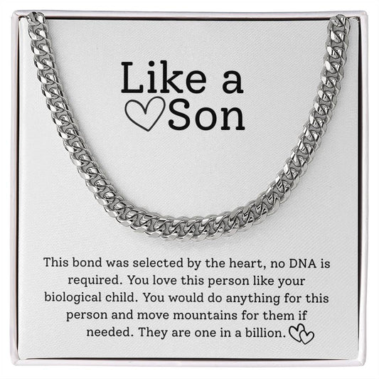 To My Bonus Son  – “Selected by the Heart” Cuban Link Chain