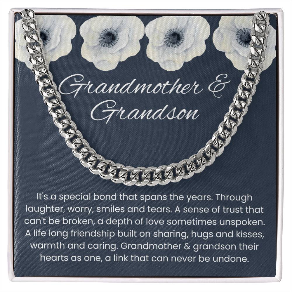 To My Grandson – “Hearts as One” Cuban Link Chain