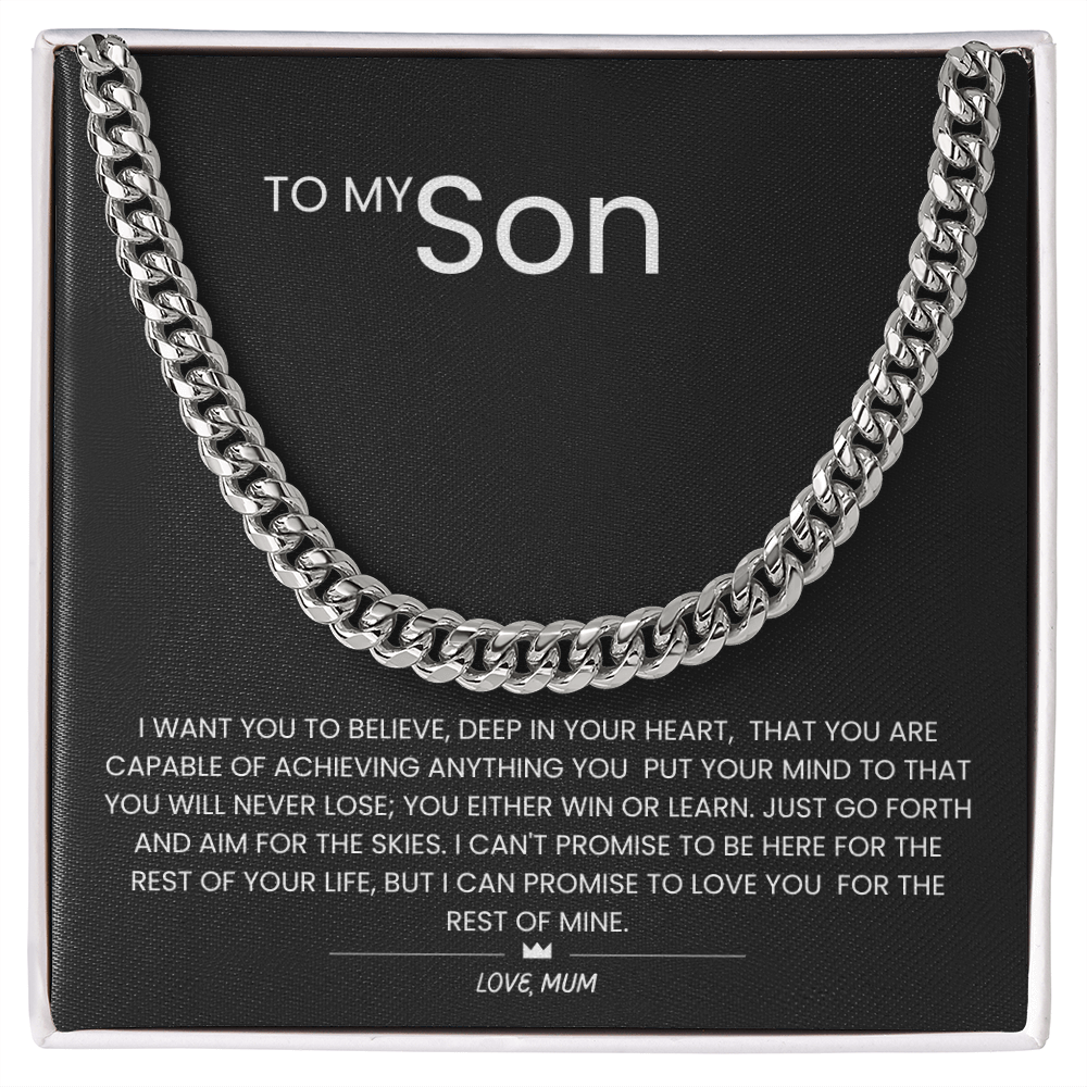 To My Son – “Aim for the Skies” Cuban Link Chain