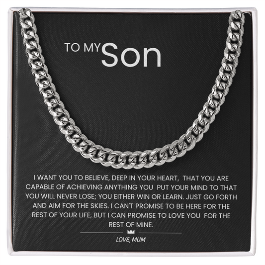To My Son – “Aim for the Skies” Cuban Link Chain