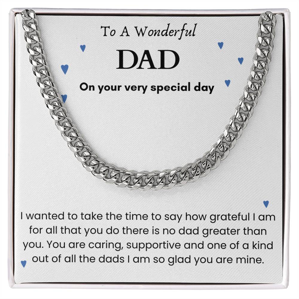 To A Wonderful Dad - "On Your Special Day" Cuban Link Chain