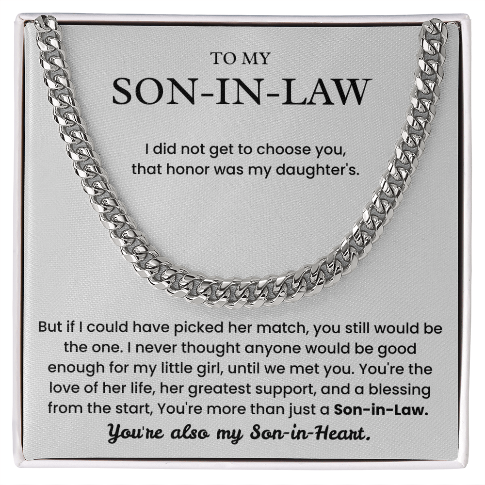 To My Son-in-Law - "My Son-in-Heart" Cuban Link Chain